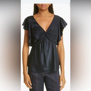 Cinq a sept Navy pem top size small. NWT